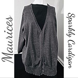 Maurices Glittery Sweater Cardigan Sz 3X
